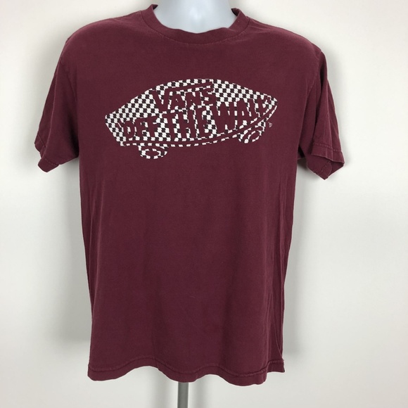 Vans Mens T Shirt Size M Maroon Tk13